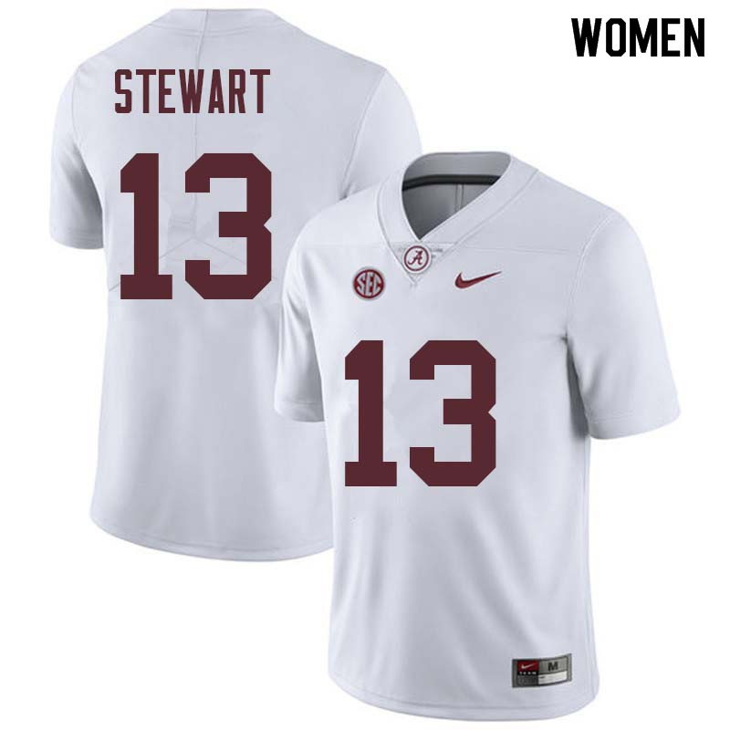 Women #13 ArDarius Stewart Alabama Crimson Tide College Football Jerseys Sale-White